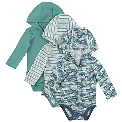 Hanes Baby uzun yengli bodisi, Ultimate Bodisi Hoodie o'g'il bolalar va qizlar, 3 dona - 1