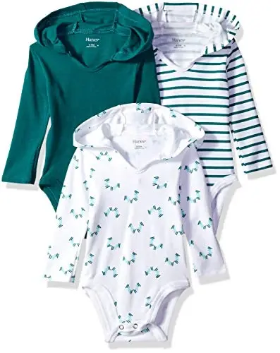 Hanes Baby uzun yengli bodisi, Ultimate Bodysuit Hoodie o'g'il bolalar va qizlar, 3 dona 
