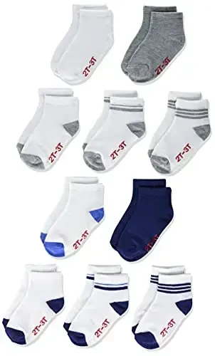 Hanes Baby and Toddler, Non-Slip Grip Ankle Socks, Boys' and Girls', Multipacks - MODAZONE