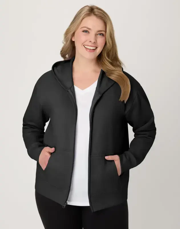 Hanes ComfortSoft EcoSmart Женский флисовый свитшот с полной молнией, размеры S-XXL - 2