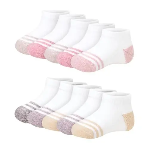 Hanes Toddler Low-Cut Socks Pack - 10-Pack Pure Comfort for & Organic Cotton Blend - 1
