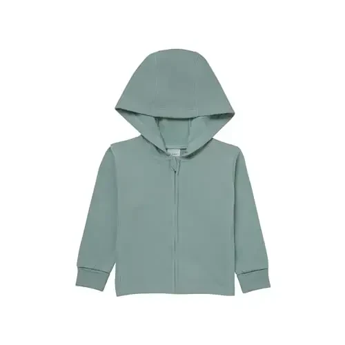 Hanes unisex-baby Pure Comfort Organic Hoodie, French Terry Full-zip Hooded Sweatshirt, Infant Boys & Girls - 1