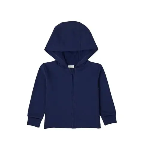 Hanes unisex-baby Pure Comfort Organic Hoodie, French Terry Full-zip Hooded Sweatshirt, Infant Boys & Girls - 1
