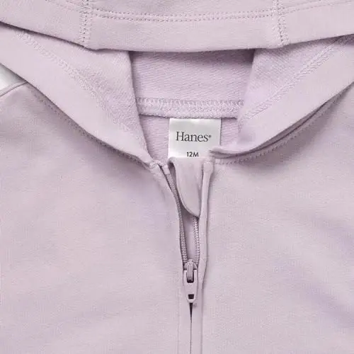 Hanes unisex-baby Pure Comfort Organic Hoodie, French Terry Full-zip Hooded Sweatshirt, Infant Boys & Girls - 3