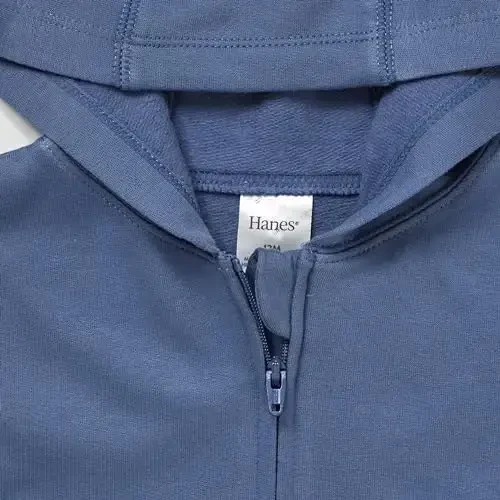 Hanes unisex-baby Pure Comfort Organic Hoodie, French Terry Full-zip Hooded Sweatshirt, Infant Boys & Girls - 3
