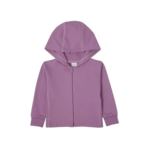 Hanes unisex-baby Pure Comfort Organic Hoodie, French Terry Full-zip Hooded Sweatshirt, Infant Boys & Girls 