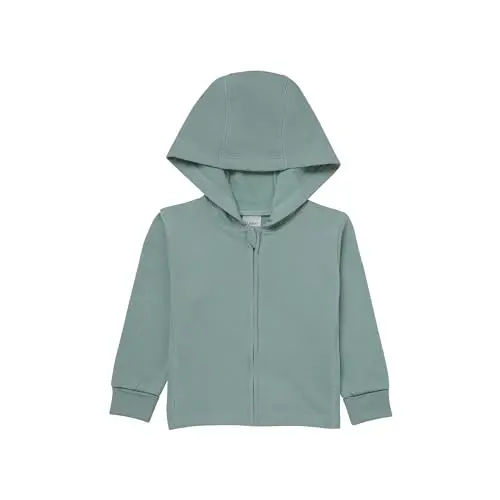 Hanes unisex-baby Pure Comfort Organic Hoodie, French Terry Full-zip Hooded Sweatshirt, Infant Boys & Girls 