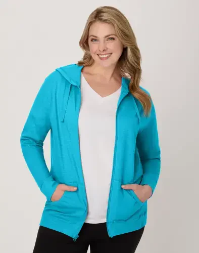 Hanes Women's Athleisure Slub Jersey Full-Zip Hoodie, S-XXL o'lchamlar - 1