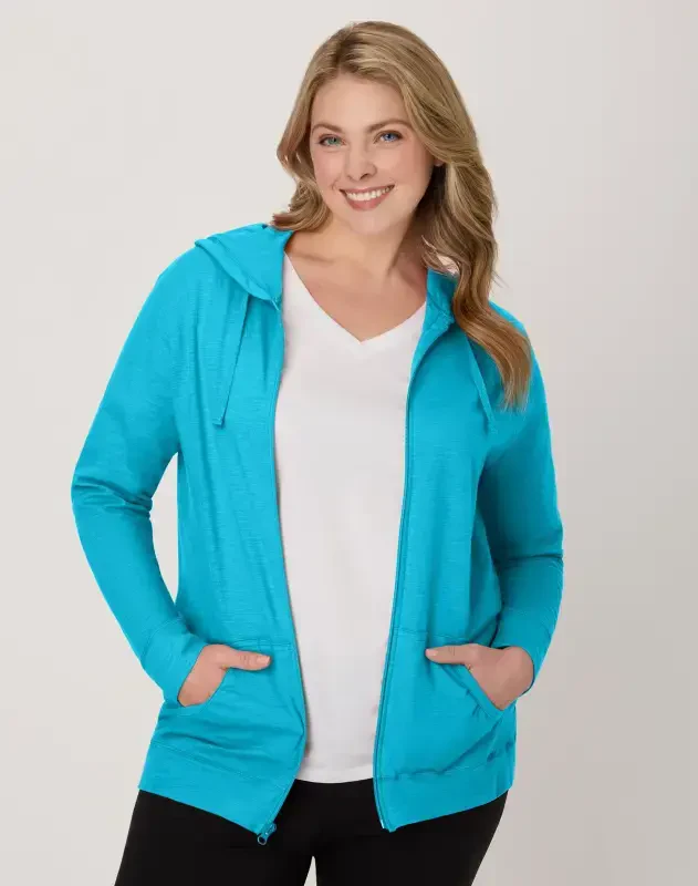 Hanes Women's Athleisure Slub Jersey Full-Zip Hoodie, S-XXL o'lchamlar - 1