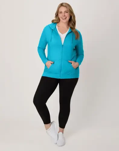 Hanes Women's Athleisure Slub Jersey Full-Zip Hoodie, S-XXL o'lchamlar - 4