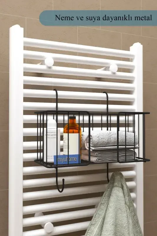 Hangable Towel Radiator Organizer Towel Rack Bathroom Organizer Towel Drying Basket Radiator Hanger-BLACK - MONIEV