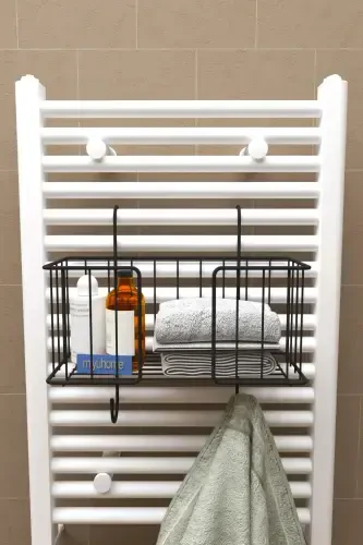 Hangable Towel Radiator Organizer Towel Rack Bathroom Organizer Towel Drying Basket Radiator Hanger-BLACK - 4
