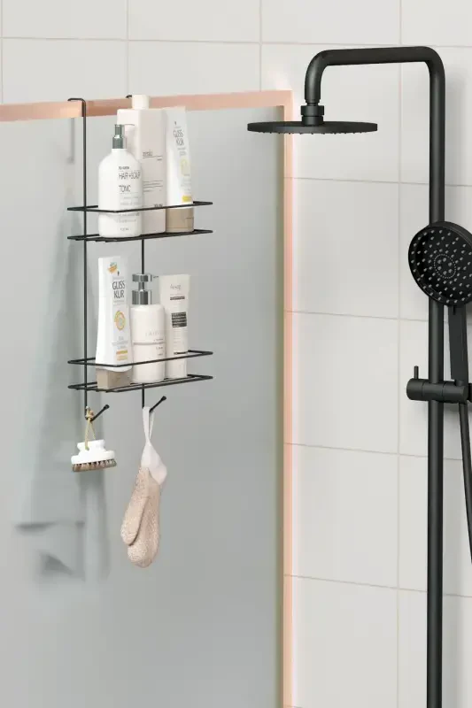Hanging Bathroom Shelf Shower Shampoo Shower Cabin Towel A - 2