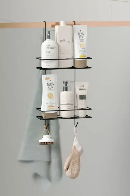 Hanging Bathroom Shelf Shower Shampoo Shower Cabin Towel A - 3