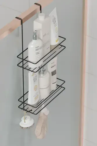 Hanging Bathroom Shelf Shower Shampoo Shower Cabin Towel A - 5