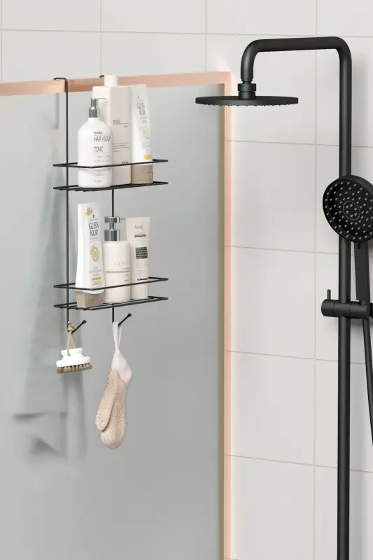 Hanging Bathroom Shelf Shower Shampoo Shower Cabin Towel A - 3