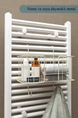 Hanging Towel Organizer Towel Rack Bathroom Organizer Towel Drying Hanging Towel Basket BEIGE - 1