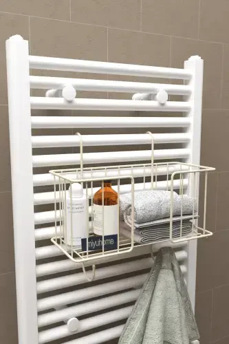 Hanging Towel Organizer Towel Rack Bathroom Organizer Towel Drying Hanging Towel Basket BEIGE - 6