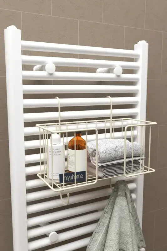 Hanging Towel Organizer Towel Rack Bathroom Organizer Towel Drying Hanging Towel Basket BEIGE - 6