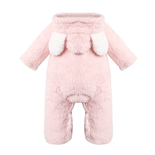 Haokaini Newborn Bear Warmer Snowsuit Cotton Fleece Hooded Romper Jumpsuit for Baby Girls Boys - 3