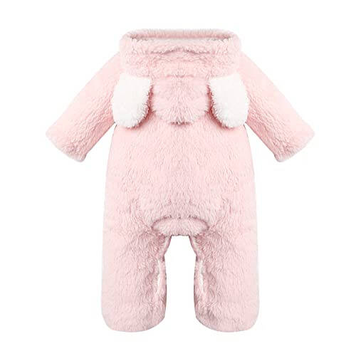 Haokaini Newborn Bear Warmer Snowsuit Cotton Fleece Hooded Romper Jumpsuit for Baby Girls Boys - 3