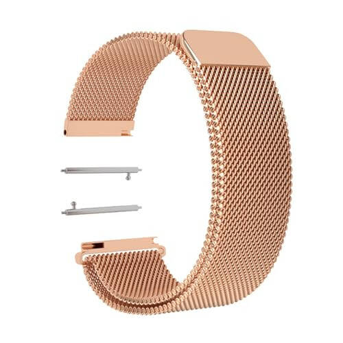 HAPPINNO 20mm 22mm Watch Straps,Quick Release Watch Strap,Magnetic Watch Band,Adjustable Magnetic Clasp Metal Milanese Mesh Loop Band Stainless Steel Watch Strap,Smart Watch Wristbands for Men Women - 1