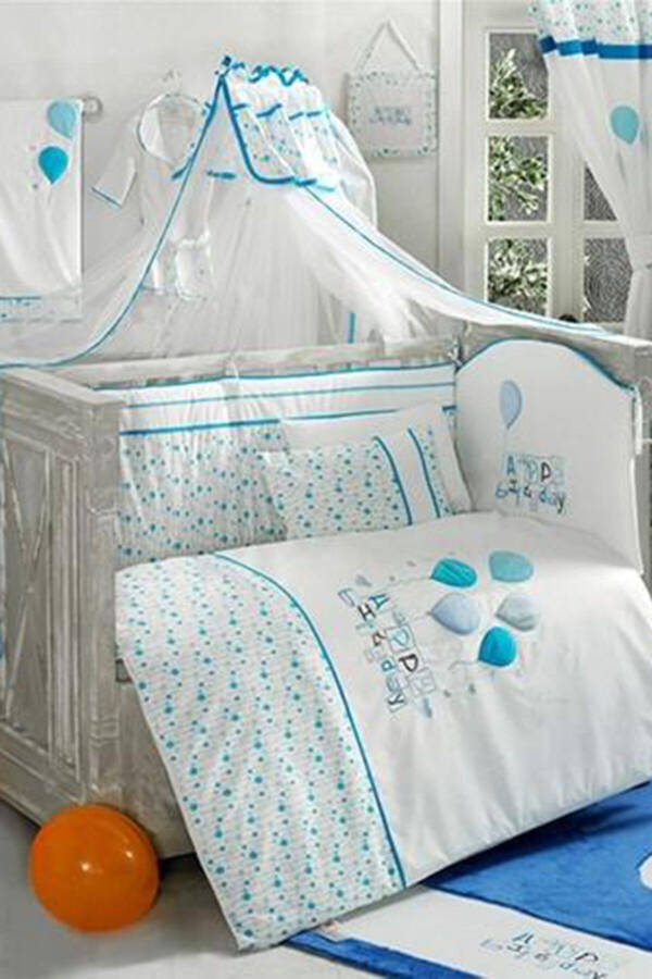 Happy Birthday Blue 9 Piece Baby Sleep Set 60x120 IB17003 - 1