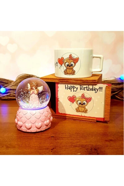Happy Birthday Mermaid Snow Globe and Mug Birthday Gift - Modazone