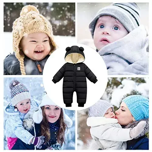 Happy Cherry Baby Snowsuit Winter Coat Warm Hoodie Romper Puffer Jacket - 2
