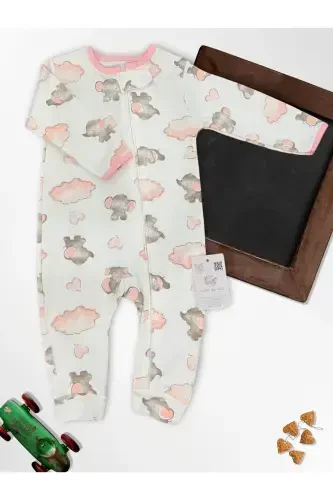 Happy Elephants 100% Natural Cotton 3-Pack Baby Jumpsuit 0-18 Months (UNISEX)-cotton - 4