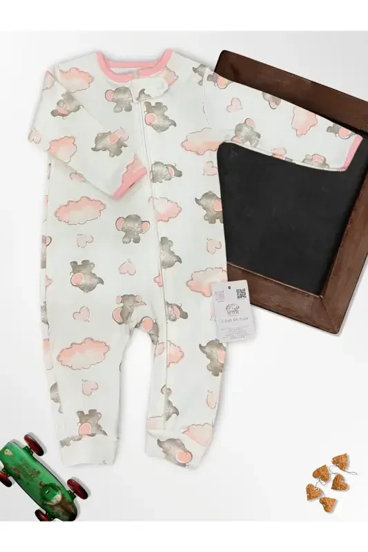 Happy Elephants 100% Natural Cotton 3-Pack Baby Jumpsuit 0-18 Months (UNISEX)-cotton - 4