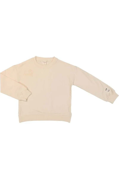 Happy Embroidered Long Sleeve 100% Cotton Girl's Sweatshirt - DIVONETTE