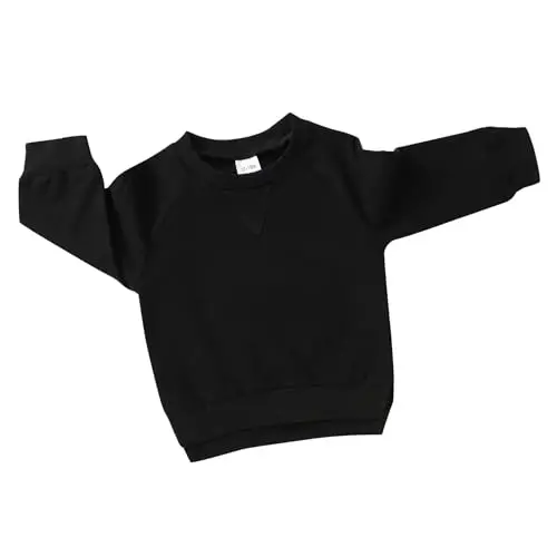 Happy Town Toddler Baby Boy Girl Sweatshirt Fall Outfits Long Sleeve Crew Neck Solid Top Pullover Blouse Shirt Clothes - 1