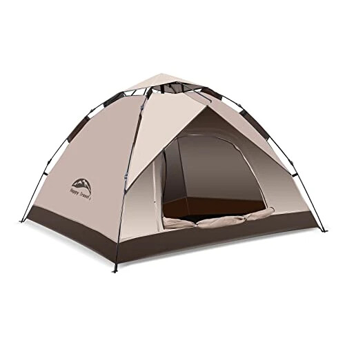 Happy Travel 1/2/3/4 Person Camping Tent, Instant Easy Pop Up Tents for Camping, Automatic Waterproof Family Camping Tent, Easy Set Up Tent, Portable Windproof Dome Tent for Camping Hiking & Traveling - 1