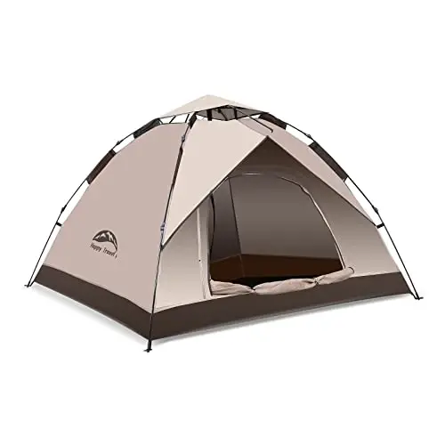 Happy Travel 1/2/3/4 Person Camping Tent, Instant Easy Pop Up Tents for Camping, Automatic Waterproof Family Camping Tent, Easy Set Up Tent, Portable Windproof Dome Tent for Camping Hiking & Traveling - 1