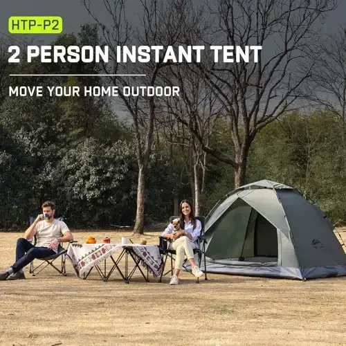 Happy Travel 1/2/3/4 Person Camping Tent, Instant Easy Pop Up Tents for Camping,Automatic Waterproof Family Camping Tent, Easy Set Up Tent,Portable Windproof Dome Tent for Camping Hiking & Traveling - 5