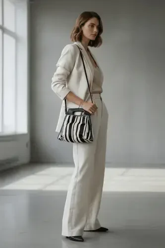 Haqiqi teri ayollar yelka sumkasi - 4