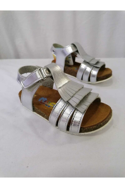 Haqiqi teri ortopedik mantar tagan qiz bolalar sandal - ÖZGÜR KIDS