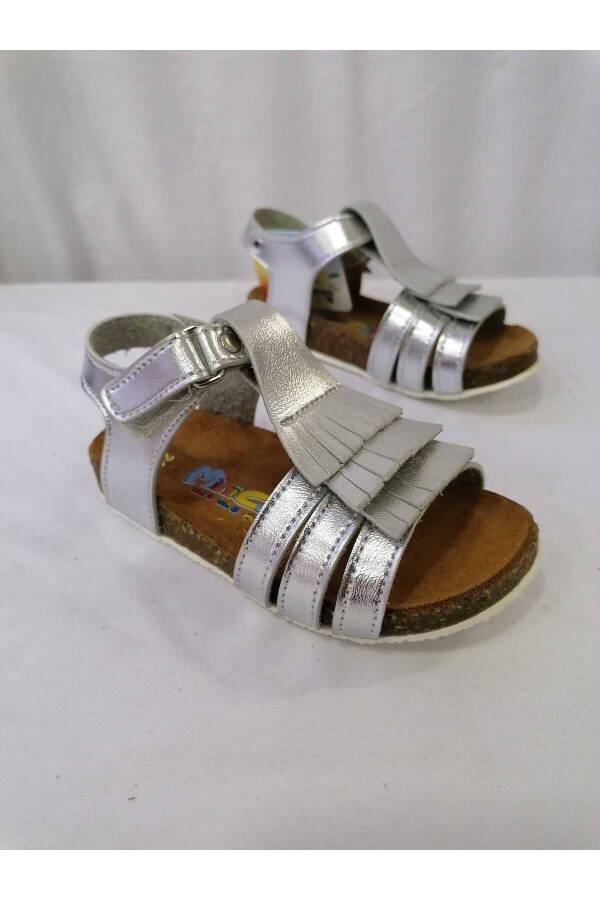 Haqiqi teri ortopedik mantar tagan qiz bolalar sandal - 1