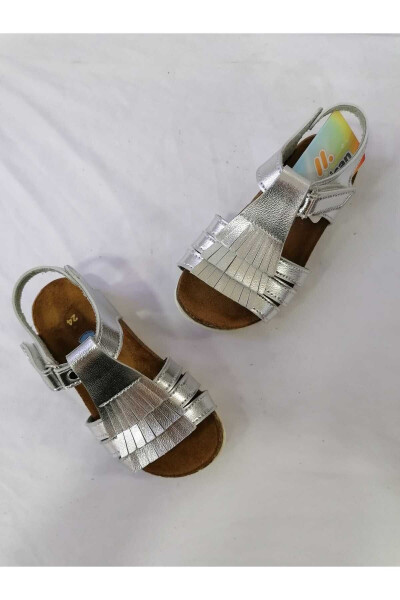 Haqiqi teri ortopedik mantar tagan qiz bolalar sandal - 3