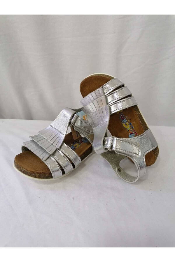 Haqiqi teri ortopedik mantar tagan qiz bolalar sandal - 5