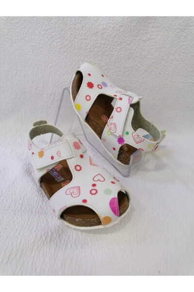 Haqiqi teri ortopedik mantar taglikli burni yopiq sandal - ÖZGÜR KIDS