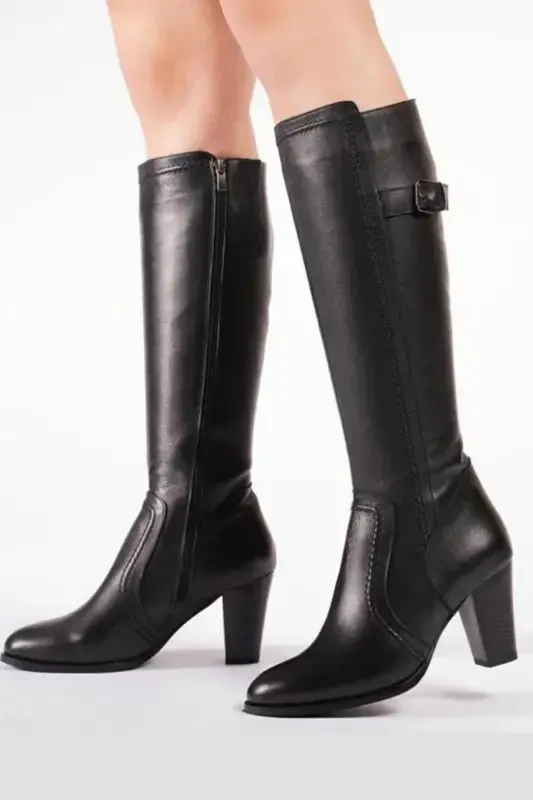 Haqiqi teri qora ayollar etiklari - 1