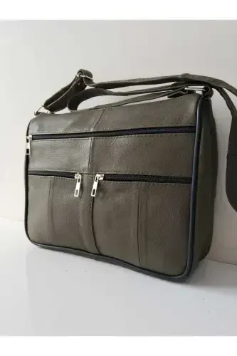 Haqiqiy charm ayollar sumkasi (28CM X 24CM)-Yashil - 3