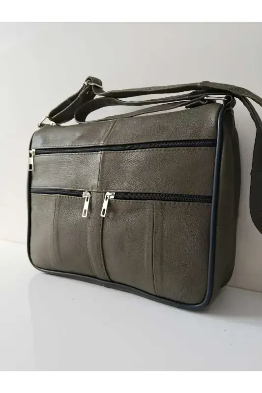 Haqiqiy charm ayollar sumkasi (28CM X 24CM)-Yashil - 3