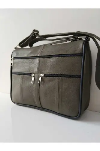 Haqiqiy charm ayollar sumkasi (28CM X 24CM)-Yashil - 3