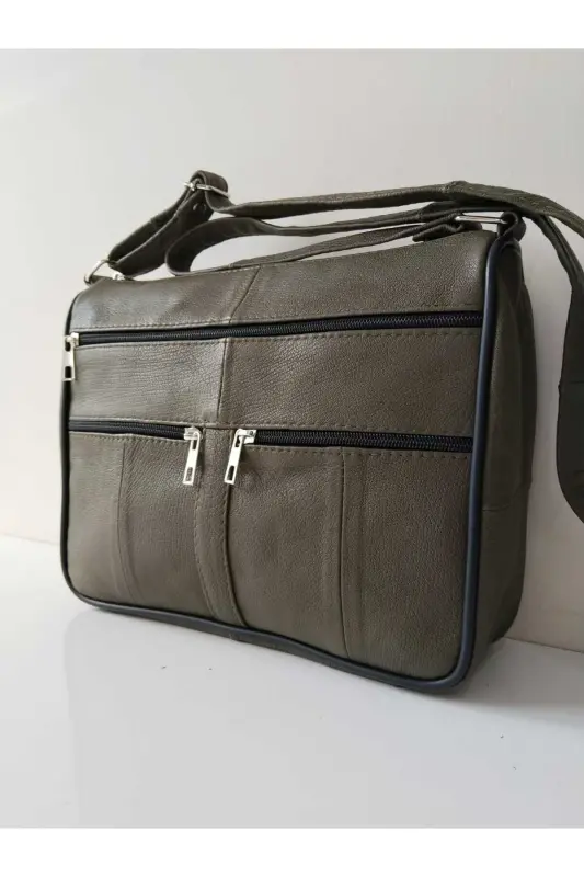 Haqiqiy charm ayollar sumkasi (28CM X 24CM)-Yashil - 3