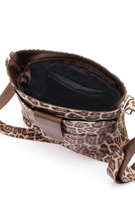 Haqiqiy charm Crossbody Leopard pochta sumkasi - Leopard - 4