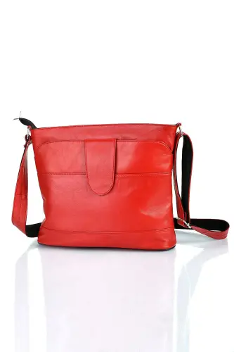 Haqiqiy charm Crossbody pochta sumkasi - Qizil bayroq - 4