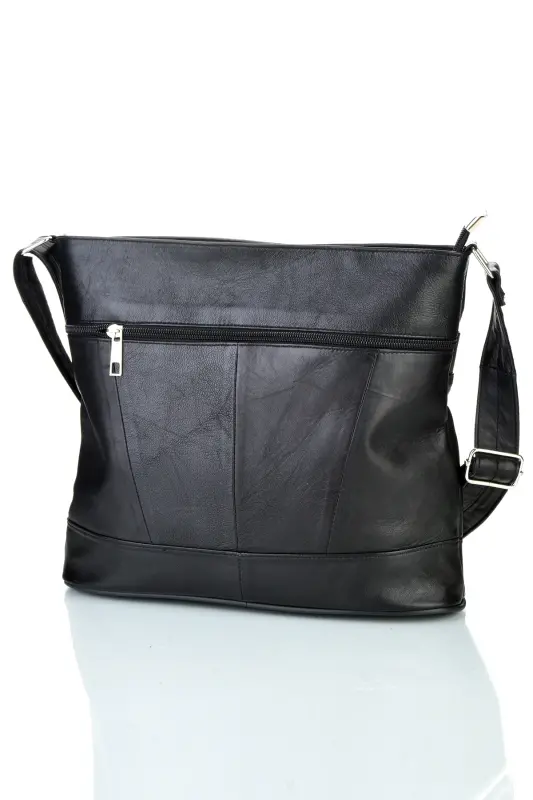Haqiqiy charm Crossbody pochta sumkasi - QORA - 6